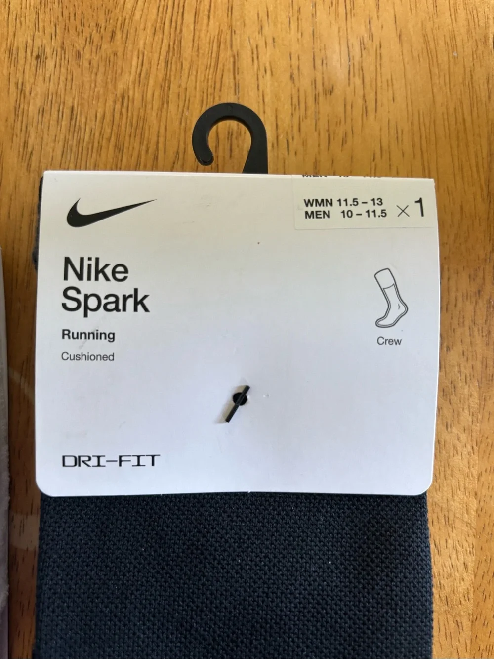 Nike Spark Cushioned Running Socks Bundle - White Ankle & Black Crew (M 10-11.5)